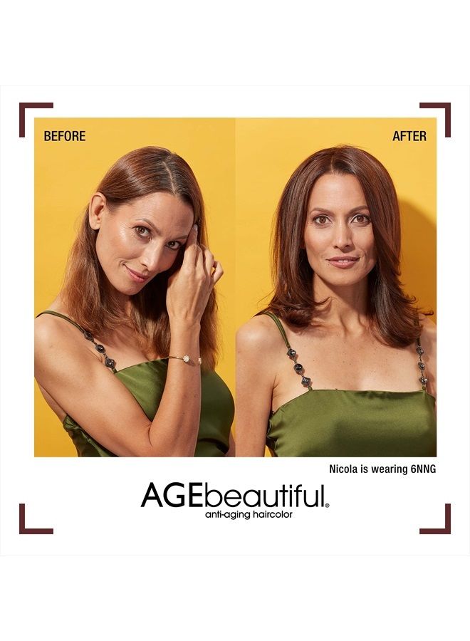 AGE beautiful صبغة شعر AGEbeautiful الدائمة بلون كريم السائل | تغطية 100% للشيب | مضادة للشيخوخة | البيوتين لشعر أكثر كثافة وامتلاء | تلوين احترافي في صالون | 9WB بلوند بيج دافئ فاتح - Image 4