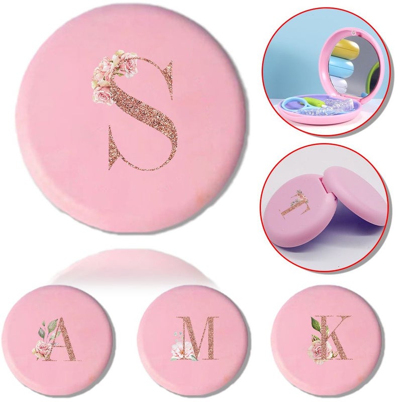 Magnetic Dental Retainer Storage Box With Initial Rose Gold Pattern - Image 1
