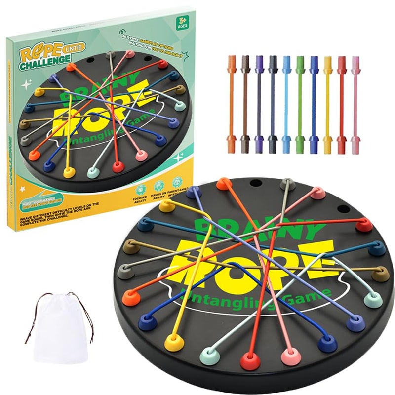 Winbar Brainy Knots Rope Untangling Game, Brain Knots Game Exercise Strategy Thinking, Puzzle Toy Strategy Board Toy Rope Untangling Challenge Activity, Fun Family Activity with Multiple Difficulty Levels - Image 1
