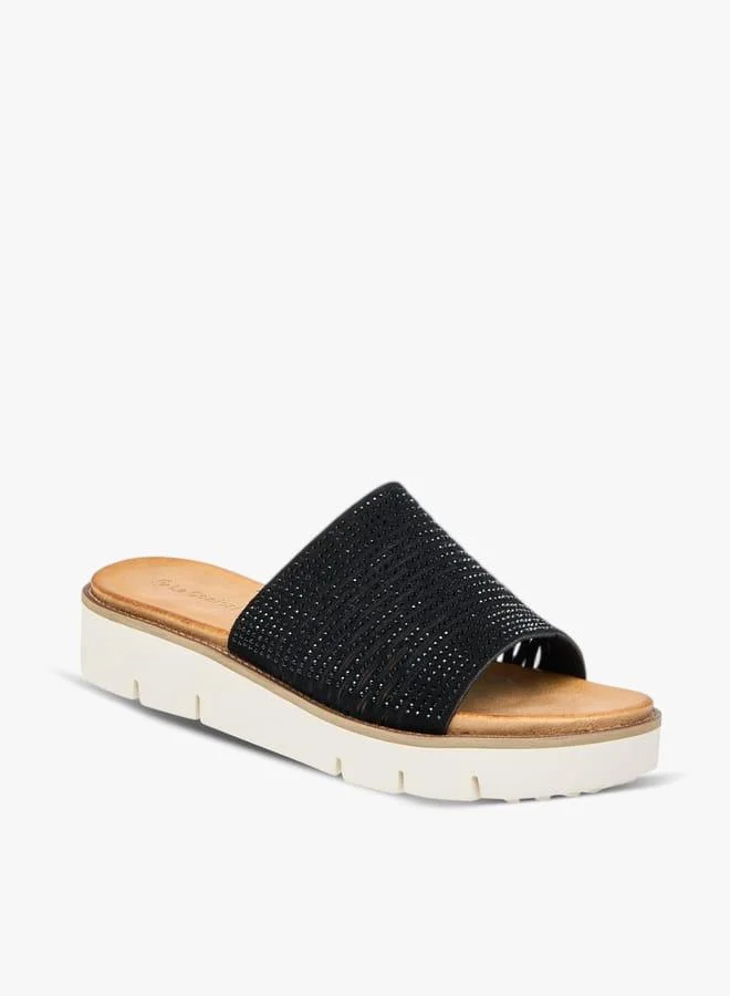 لو كونفورت صنادل نسائية سهلة الارتداء مزينة