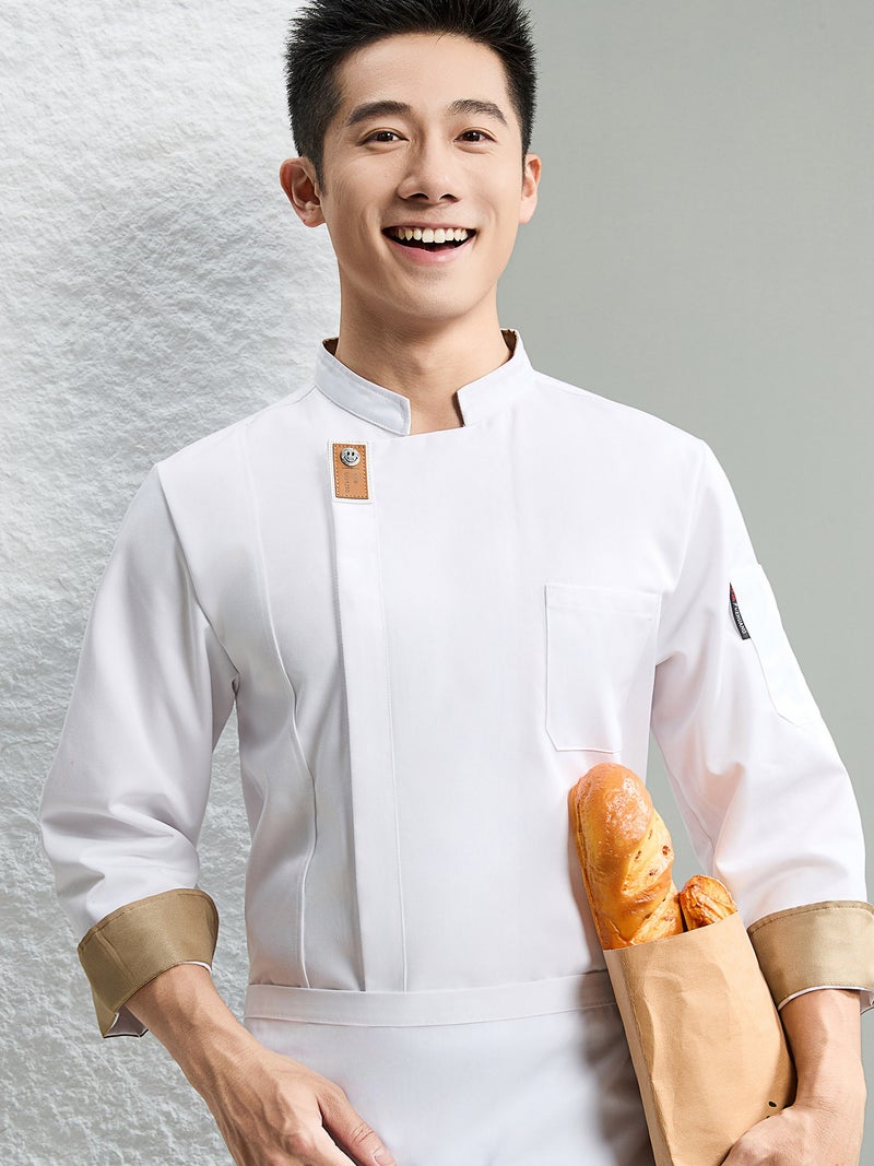 Smiling Chef Work Clothes Female Catering Western Restaurant Baking Pastry Bakery Pastry Chef Kitchen Long-Sleeved Male - Image 5