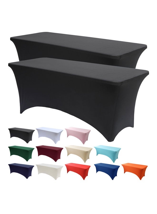 6FT Black Spandex Tablecloth, Rectangle Elastic Tablecloths, Wrinkle Resistant Fitted Table Cover, Tight Patio Table Protector, Folding Stretchy Table Covers, Washable Table Cloth for Outdoor Event Parties Weddings Birthday Banquet Baby Shower - Image 5