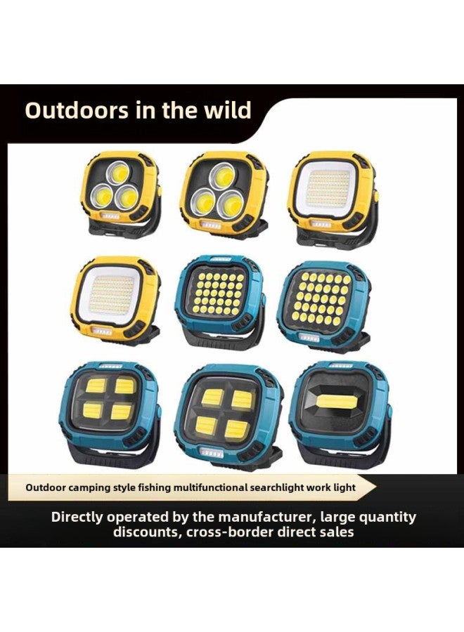 COB Work Light Emergency Light Portable Flashlight Magnetic Charging Flood Light Night Market Wholesale-Color:W894—1 Blue (external Battery Model) - Image 2