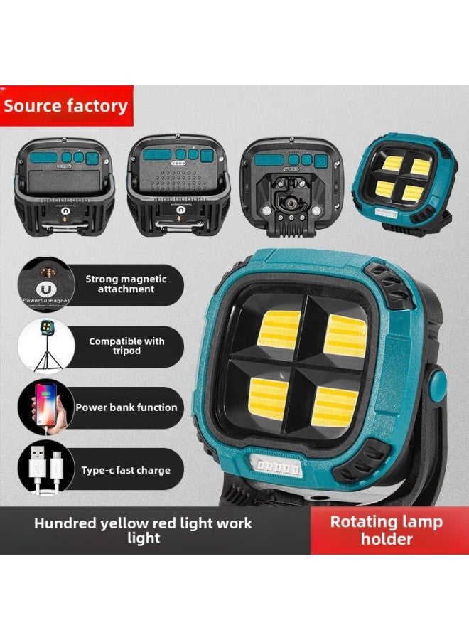 COB Work Light Emergency Light Portable Flashlight Magnetic Charging Flood Light Night Market Wholesale-Color:W894—1 Blue (external Battery Model) - Image 3