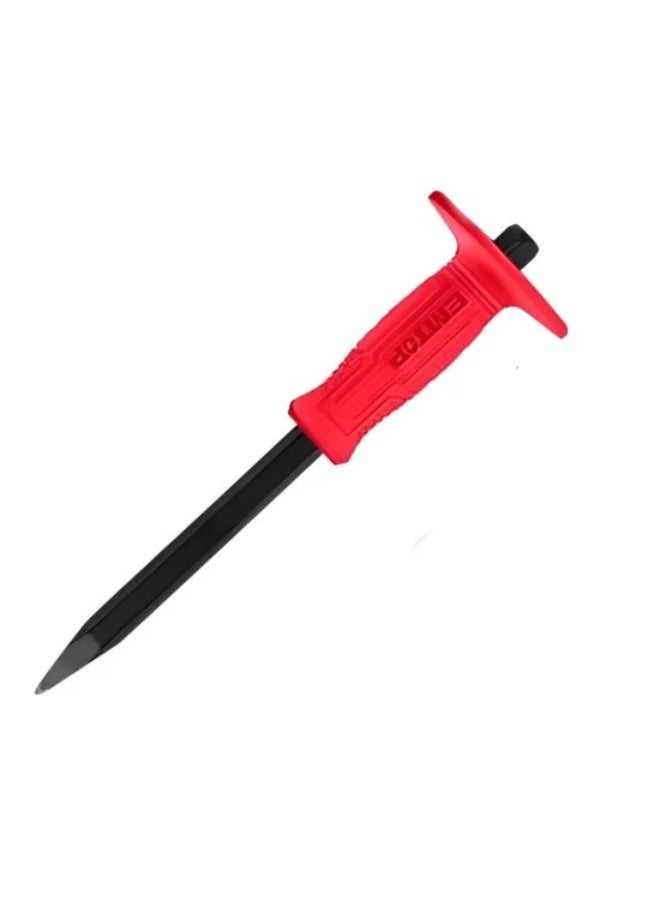 EMTOP Hand Chisel, 12 in (300 mm), with rubber grip, designed for precision nail driving and removal in construction and carpentry work. - Image 1