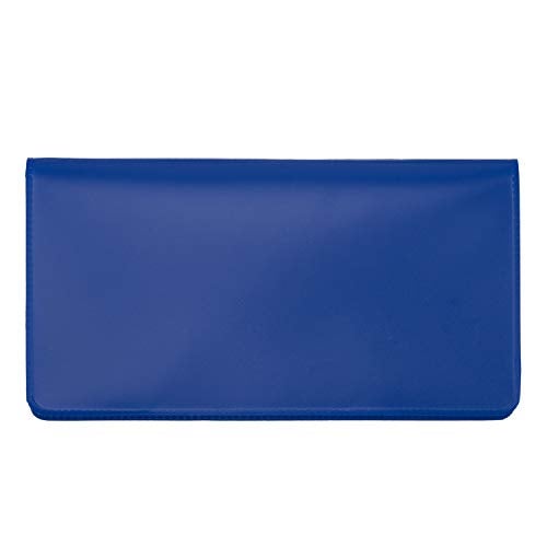 CAROUSELCHECKS Royal Blue Vinyl Checkbook Cover, Top Tear Personal Vinyl Checkbook Cover - Image 1
