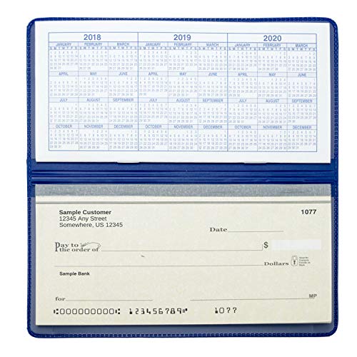 CAROUSELCHECKS Royal Blue Vinyl Checkbook Cover, Top Tear Personal Vinyl Checkbook Cover - Image 2