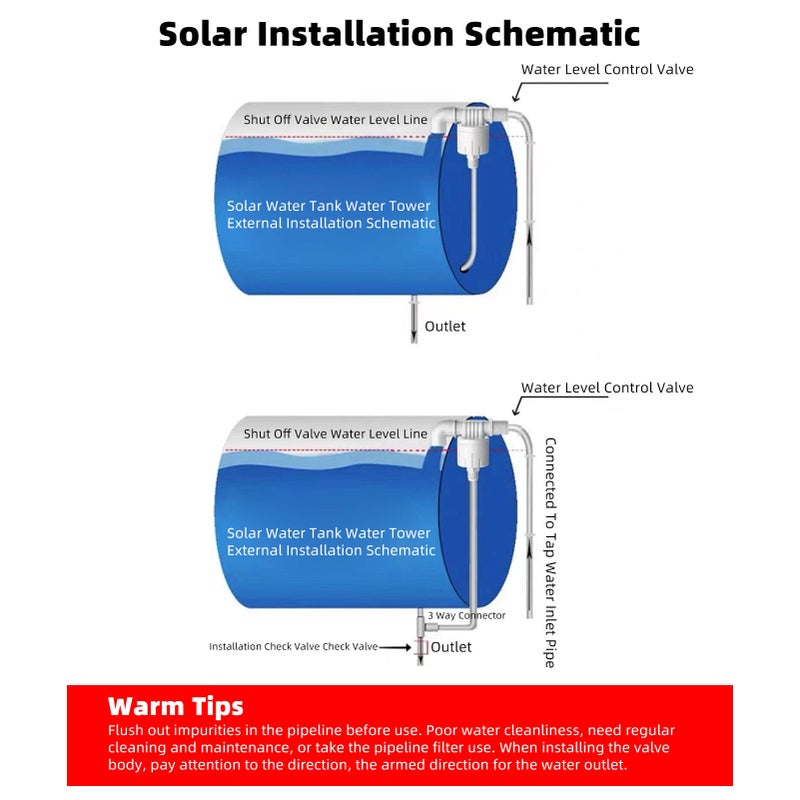 Common Style Automatic Water Level Control Valve 1 Inch Nylon Float Valve For Swimming Pool Tank Solar System - Image 5