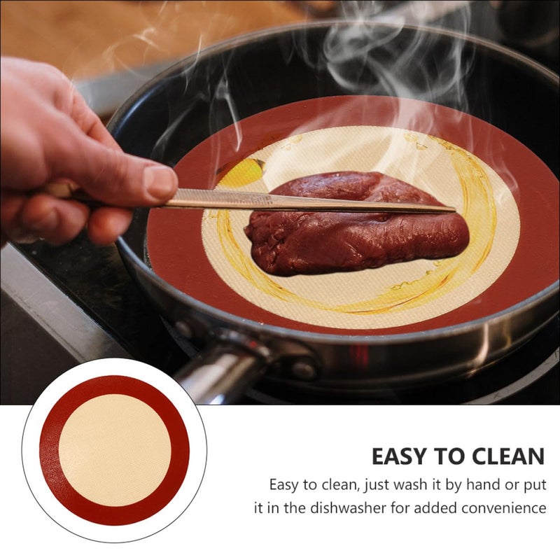 Silicone Baking Mat Set 2 Pieces 8 Inch Round Non Stick Heat Resistant Reusable - Image 4