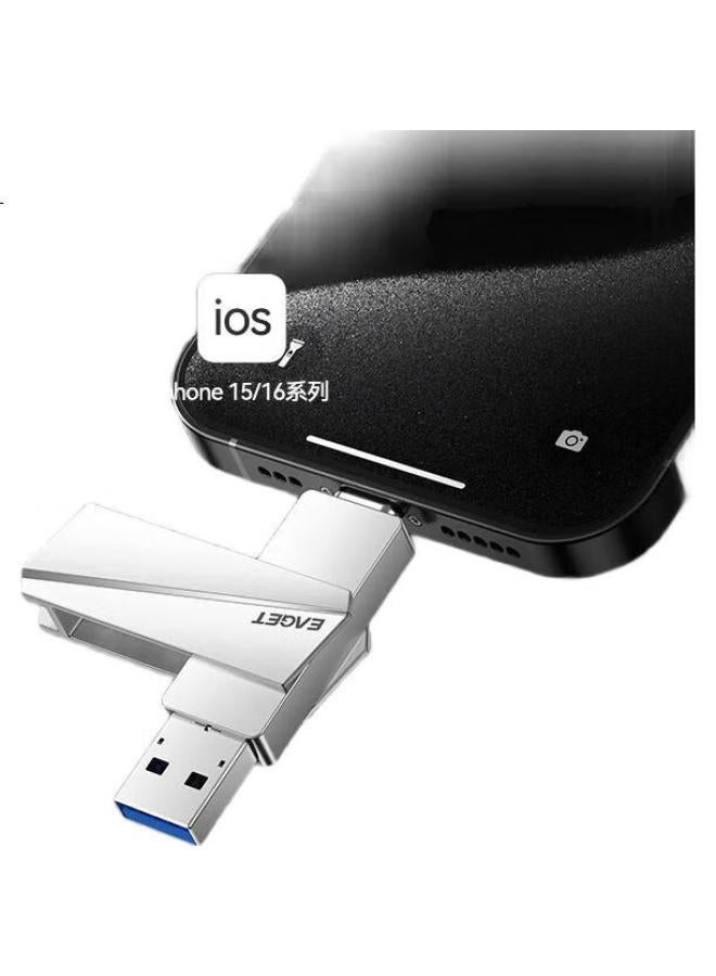 EAGET Eaget 512Gb Solid State Usb Flash Drive, Usb3.2 Type-C Dual Interface, Su60 High-Speed Large Capacity, Compatible With Phones And Computers, Office And Mobile Hard Drive, System Drive - Image 3