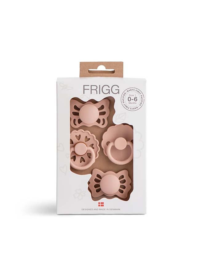 FRIGG فرغ بيبي أول مصاصة 4-pack - قلب زهور - وردي 0-6 أشهر - الحجم 1 - Image 1