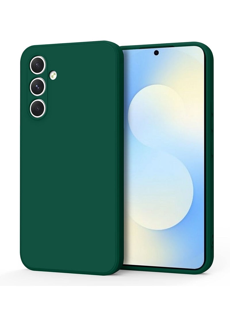 دبليو تيك غطاء حماية لسامسونج جالاكسي S25 FE 5G 2025 من السيليكون السائل الناعم (MCRPSN) - أخضر داكن - Image 1