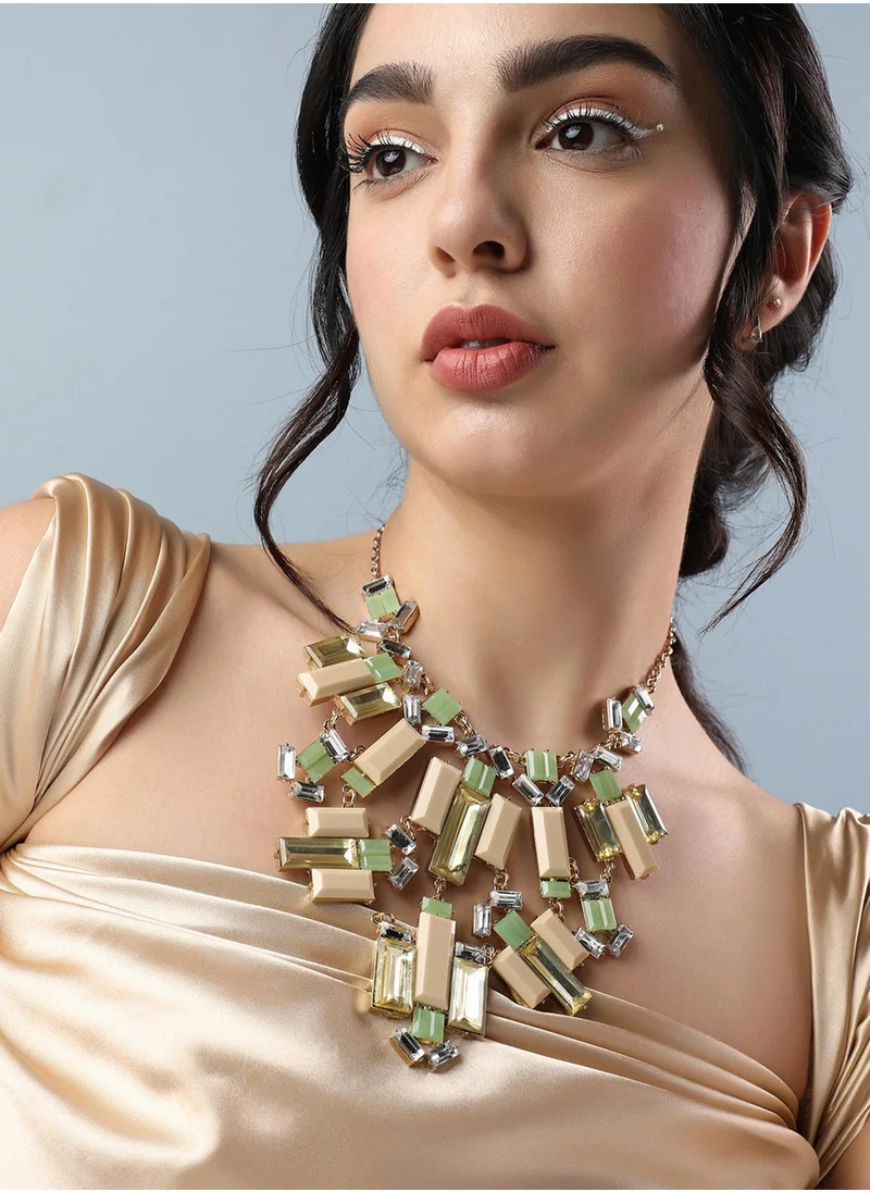 SOHI Designer Statement Stone Necklace