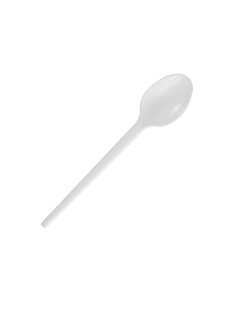 FALCON 50pcs Plastic Tea Spoons 12cm, White  - Image 1
