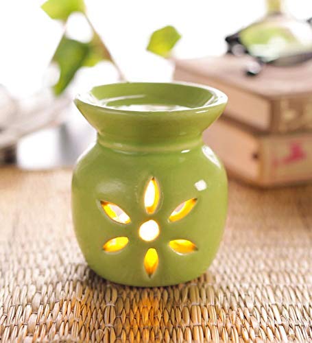 EIN SOF Ceramic Oil Diffuser for Home Fragrance - Set of 2 Room Fragrance Diffuser, Perfume Diffuser for Home, Aroma Therapy Diffuser Oil lamp (Green & Blue) - Image 5