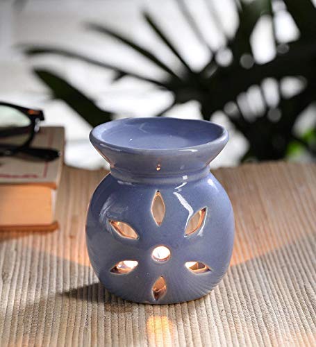 EIN SOF Ceramic Oil Diffuser for Home Fragrance - Set of 2 Room Fragrance Diffuser, Perfume Diffuser for Home, Aroma Therapy Diffuser Oil lamp (Green & Blue) - Image 4