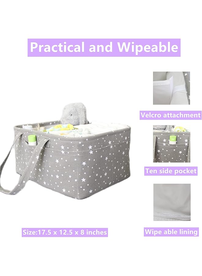 erorex Baby Diaper Caddy Organizer Extra Large Diaper Caddy Organizer For Boy Girl Diaper Holder Tote Bag  - Image 5