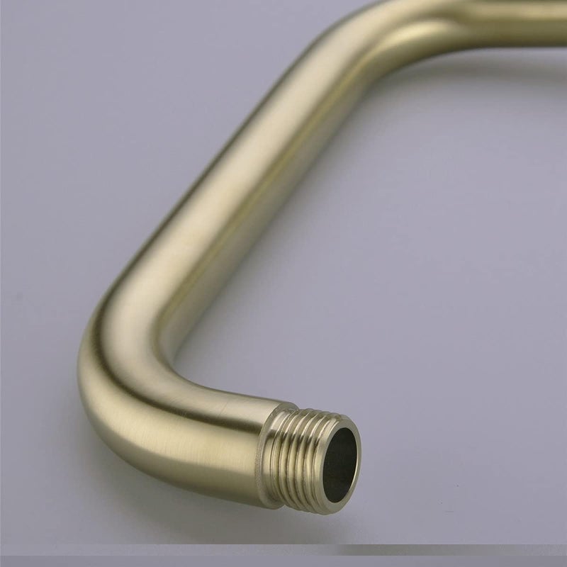 TRUSTMI 13 Inch S-Shape Shower Arm with Flange, Stainless Steel Pipe Extra Long Replacement Shower Head Holder, Brushed Gold - Image 5