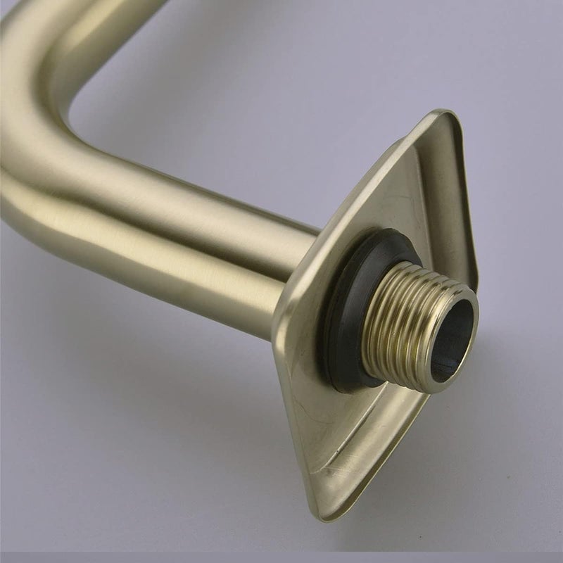 TRUSTMI 13 Inch S-Shape Shower Arm with Flange, Stainless Steel Pipe Extra Long Replacement Shower Head Holder, Brushed Gold - Image 4