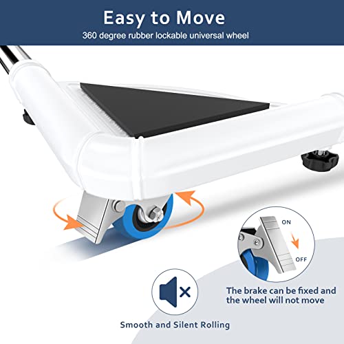 SPACECARE Mini Fridge Stand Mobile Roller, Adjustable Furniture Dolly with 4 Locking Wheels, Heavy Duty Washing Machine Base, Universal Appliance Pedestal for Dryer and Refrigerator- White - Image 3