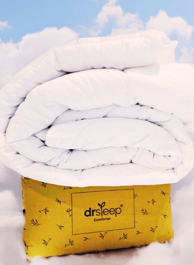 DrSleeep DrSleeep Queen Down Alternative Comforter - 250 GSM Fill, 100% Viscose Derived from Bambooo Cover - Ultra Soft, Breathable & Hypoallergenic - Queen White  - Image 1