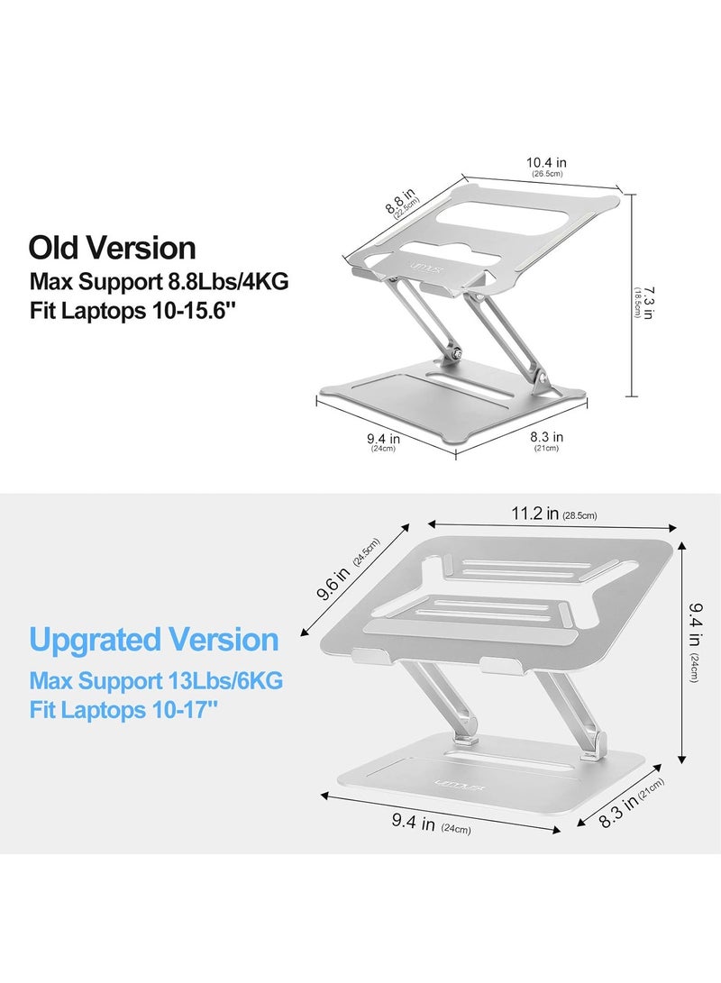 Adjustable Aluminum Laptop Desk Stand Notebook Holder Compatible with Mac Air Pro Ultra and All 11-17 Inch Laptops (Silver) Ormest  - Image 4