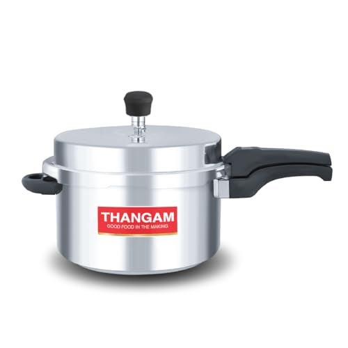 Thangam Aluminium Large Pressure Cooker 7.5 Litre | Heavy Gauge Cooker for Gas Stove | Durable Virgin Aluminium Body | Fast Cooking Silver Kitchen Cookware (7.5 Litre) - Image 2