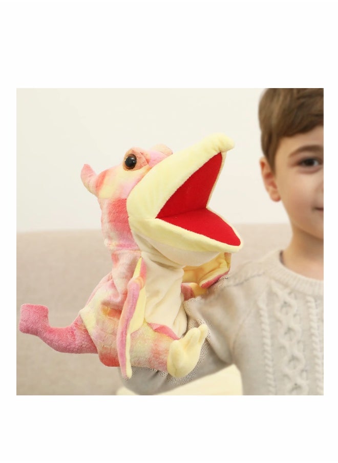 Dinosaur Hand Puppets, Pterosaur Rex Jurassic World Stuffed Animal Cute Soft Plush Toy, Open Movable Mouth Finger Gift, Birthday Gifts for Kids, Creative Role Play  - Image 5