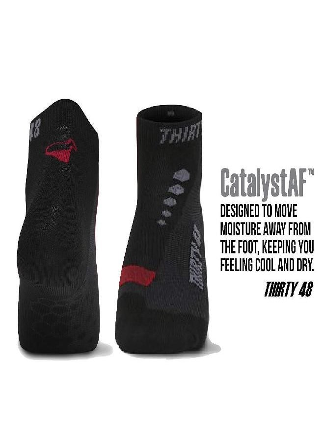 Thirty48 Low Cut Cycling Socks For Men And Women | Unisex Breathable Sport Socks (Extra Large - Men 10-14, [3 Pairs] Black/Green)  - Image 2