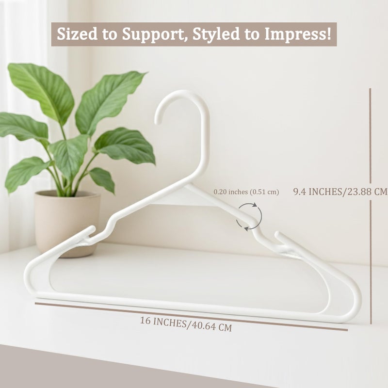 Utopia Home Clothes Hangers 20 Pack - Plastic Hangers Space Saving - Durable Coat Hanger with Shoulder Grooves (White) - Image 2