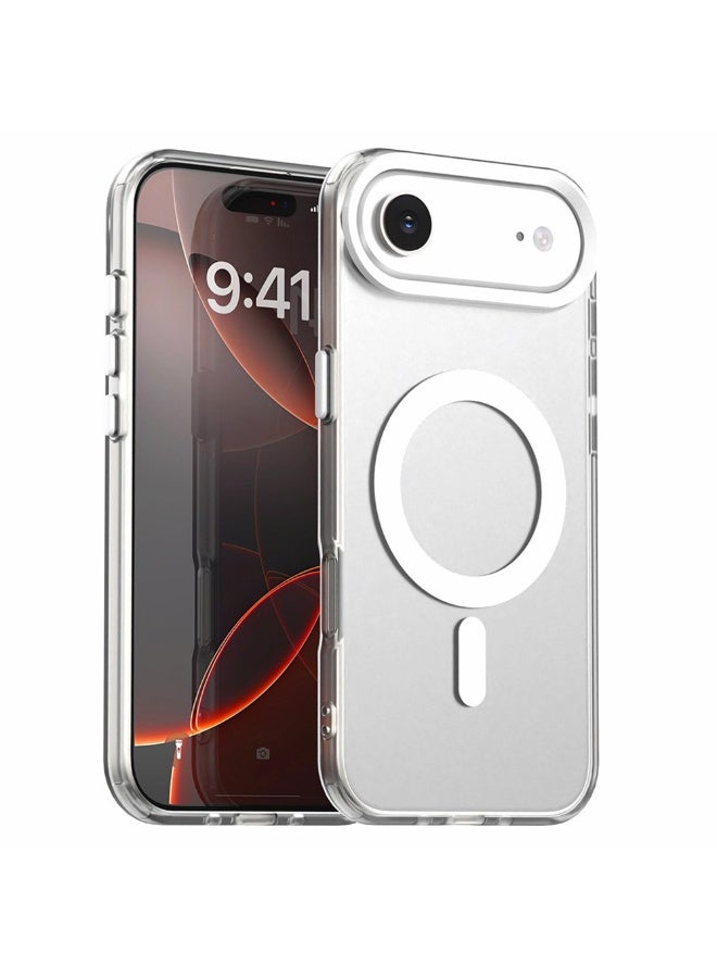 دينكس جراب ماجسيف فاخر غير لامع لهاتف آيفون 17 إير، غطاء مغناطيسي نحيف مقاوم للصدمات، (أبيض) - Image 1