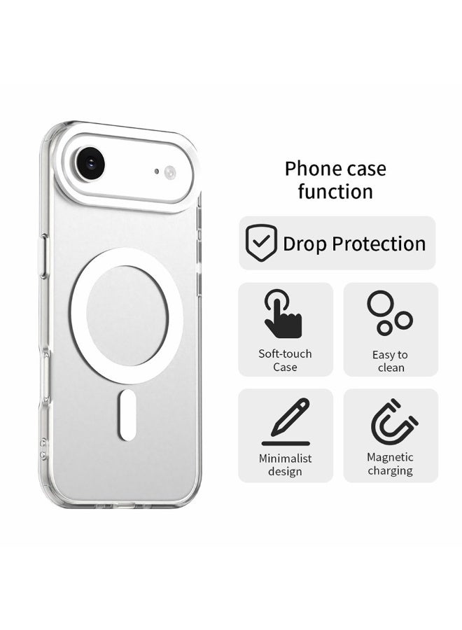 دينكس جراب ماجسيف فاخر غير لامع لهاتف آيفون 17 إير، غطاء مغناطيسي نحيف مقاوم للصدمات، (أبيض) - Image 2