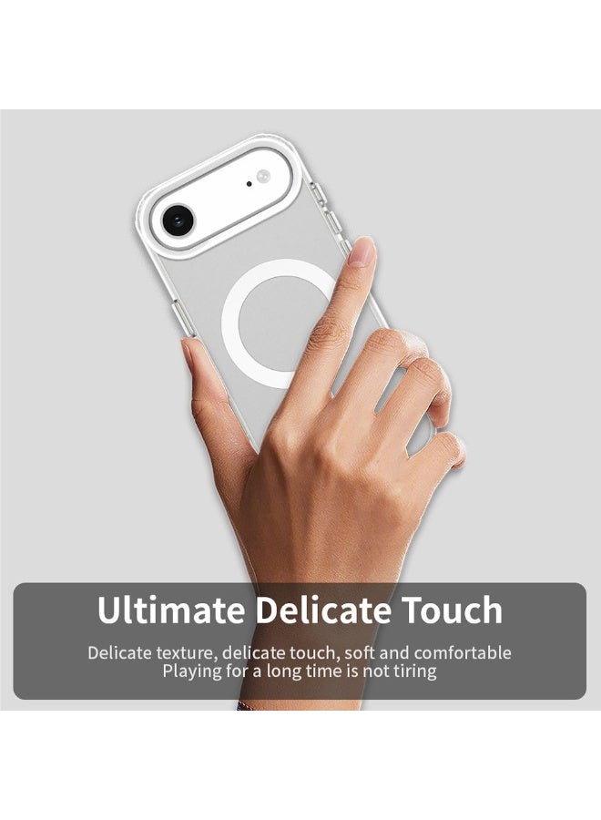 دينكس جراب ماجسيف فاخر غير لامع لهاتف آيفون 17 إير، غطاء مغناطيسي نحيف مقاوم للصدمات، (أبيض) - Image 5