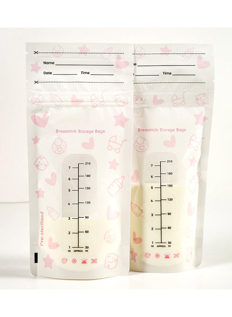 24Pack Breastmilk Storing Bags 210 ML Self Standing Milk Storage Container Presterilized Hygienically Doubled-Sealed for Freezing And Refrigeration Baby Essentials - Image 5