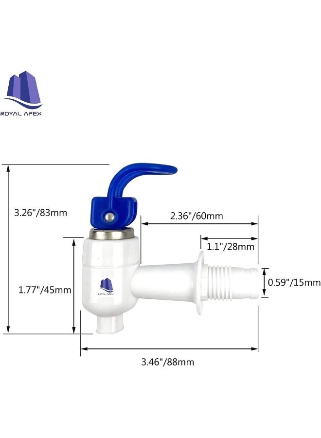 Royal Apex 2 Pcs Sets Water Cooler Faucet, Plastic Water Dispenser Tap, Water Bottle Jug Spigot Spout Valve Replacement Parts, Hot And Cold Internal Thread - Image 2