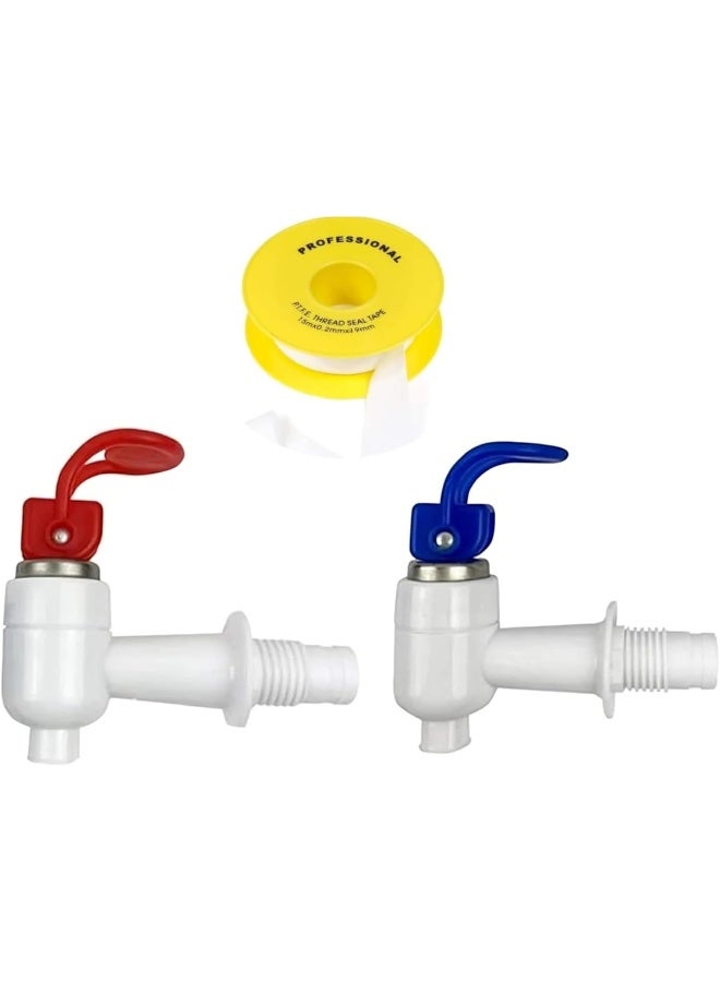 Royal Apex 2 Pcs Sets Water Cooler Faucet, Plastic Water Dispenser Tap, Water Bottle Jug Spigot Spout Valve Replacement Parts, Hot And Cold Internal Thread - Image 1