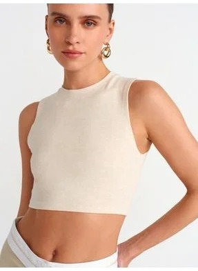ديلفين 30998 Crop Top-Beige Melange