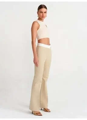 ديلفين 30998 Crop Top-Beige Melange