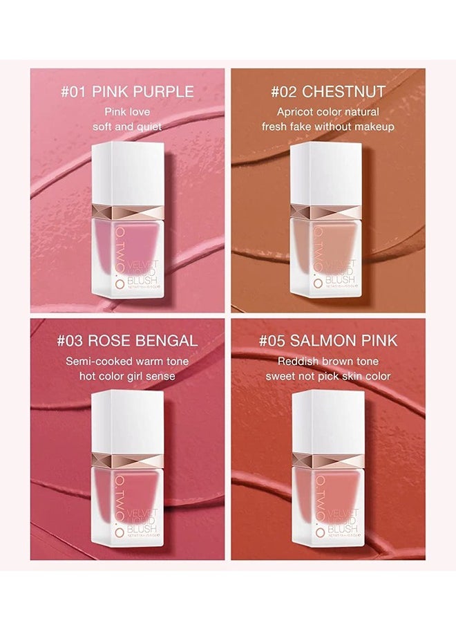 O.TWO.O Liquid Long lasting face Blusher 05 Salmon Pink  - Image 5