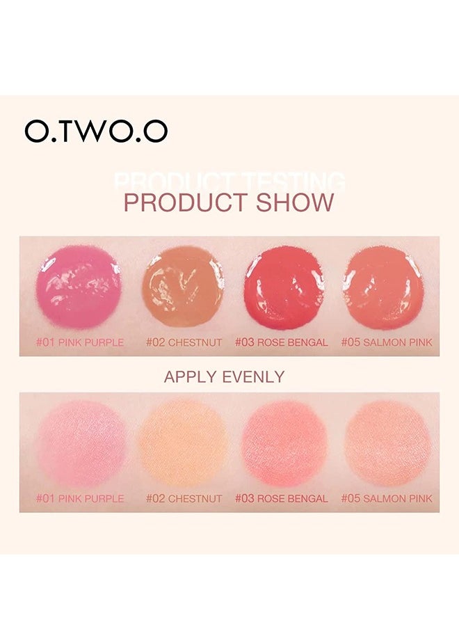 O.TWO.O Liquid Long lasting face Blusher 05 Salmon Pink  - Image 3