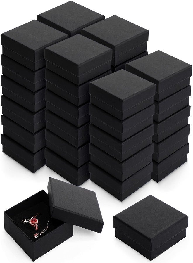 Batiyeer 36 Pcs Cardboard Jewelry Gift Boxes Jewelry Boxes Packaging Small Earring Gift Box with Lids for Necklace Ring(Black,3.5 x 3.5 x 1.2 Inch - Image 1