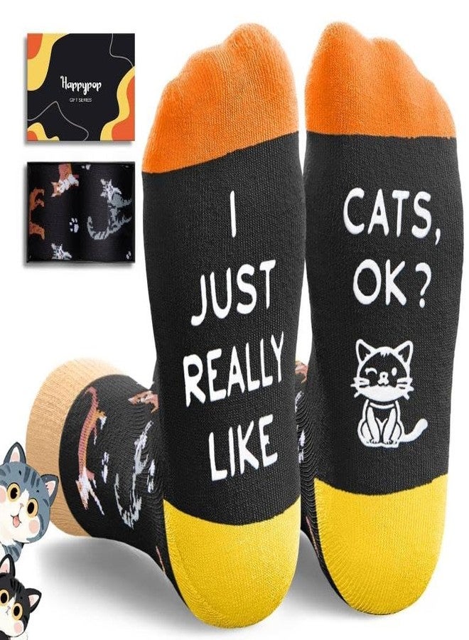 Happy Pop HAPPYPOP Cat Gifts for Mom Dad - Funny Cat Lover Gifts for Women Men, Novelty Animal Socks for Teens - Image 1
