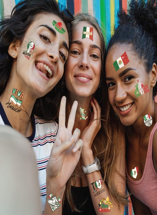 وينثروب مجموعة وينثروب من 120 قطعة من الوشوم المؤقتة اللامعة للاحتفال بيوم الاستقلال المكسيكي، مغلفة بشكل فردي، مقاومة للماء وآمنة، بتصميمات مستوحاة من المكسيك، الخيار الأمثل لحفلة "فيفا مكسيكو" في 16 سبتمبر، 60 تصميمًا - Image 3