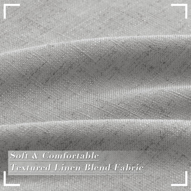 Joywell Linen Pinch Pleated Curtains 120 Inch Long Back Tab Clip Rings Semi Sheer Light Filtering Soft Lightweight Drapes with Hooks Boho for Bedroom Living Room W50 x L120 Grey 2 Panels Set - Image 3