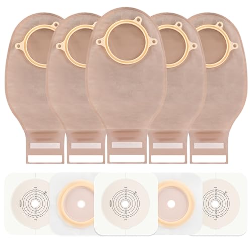 Steawoce Colostomy Bags, 20 PCS Ostomy Supplies Two Piece 15mm-57mm Cut to Fit Drainable Pouches for Ileostomy Stoma Care (15 * Ostomy Bags +5 * Barriers) - Image 1