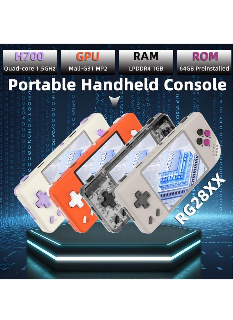 ANBERNIC  RG28XX Handheld Game Console 2.83 inch 640*480 IPS Screen Linux System 3100mAh Video Retro Player Support HDMI Output TV 2.4G Wireless/Wired Controller Supports Music Video Player (Black)  - Image 2