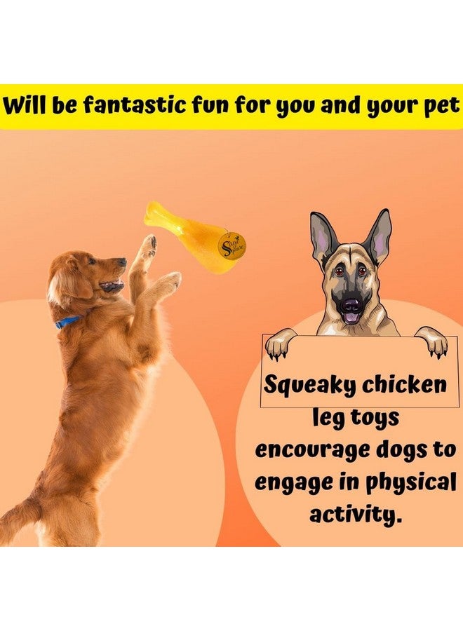 سايج سكوير لعبة مطاطية ملونة على شكل ساق دجاجة تصدر صوت صرير للكلاب من أجل المتعة والترفيه الآمن - مثالية للكلاب والجراء والقطط والقطط الصغيرة، ستبقي هذه اللعبة حيوانك الأليف مشغولاً ومحفزًا وسعيدًا - Image 3