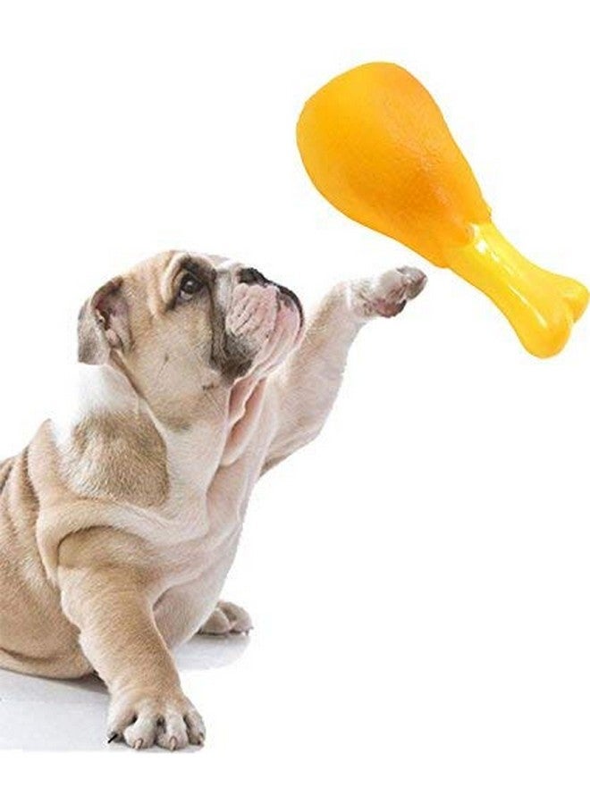 سايج سكوير لعبة مطاطية ملونة على شكل ساق دجاجة تصدر صوت صرير للكلاب من أجل المتعة والترفيه الآمن - مثالية للكلاب والجراء والقطط والقطط الصغيرة، ستبقي هذه اللعبة حيوانك الأليف مشغولاً ومحفزًا وسعيدًا - Image 1