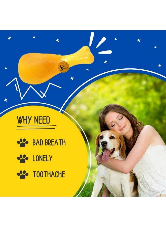 سايج سكوير لعبة مطاطية ملونة على شكل ساق دجاجة تصدر صوت صرير للكلاب من أجل المتعة والترفيه الآمن - مثالية للكلاب والجراء والقطط والقطط الصغيرة، ستبقي هذه اللعبة حيوانك الأليف مشغولاً ومحفزًا وسعيدًا - Image 5