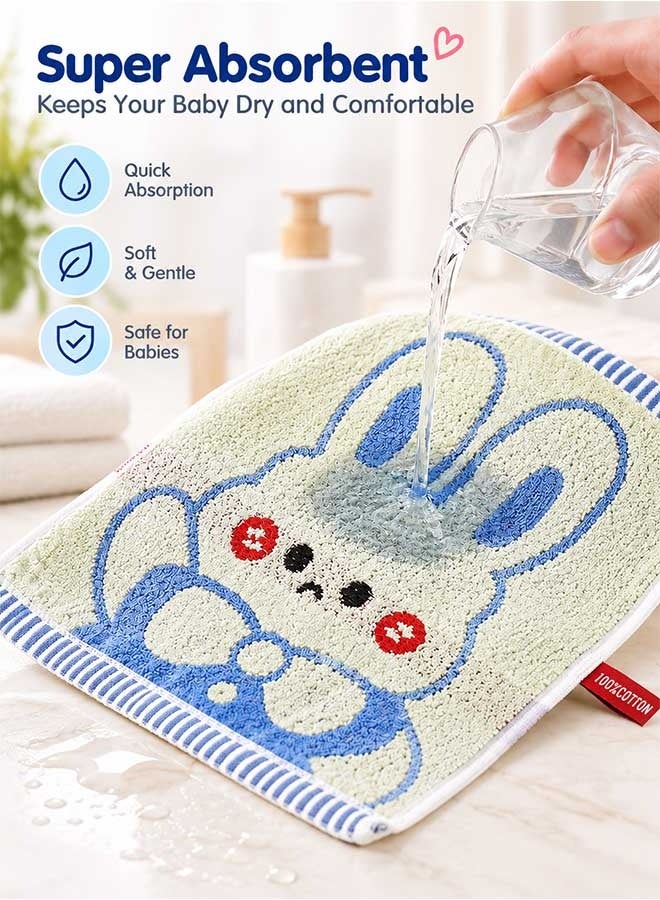 Super ZYouth 3 Pcs Baby Towels, Soft Absorbent Baby Washcloths with Cute Cartoon Design, Gentle Face & Hand Towels for Bathing, Feeding and Daily Cleaning - Image 3